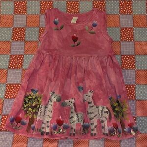 Pink Zebra Hand Painted Dress